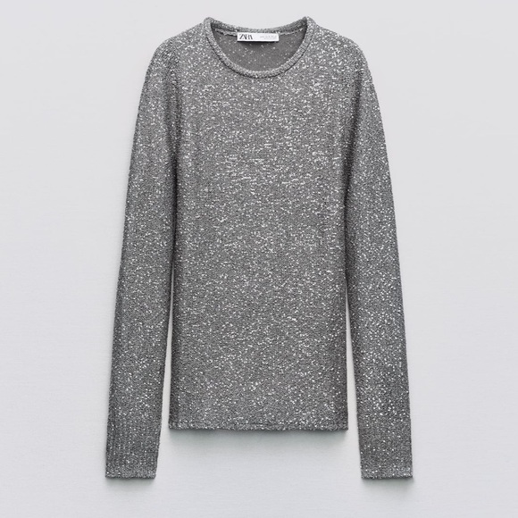 Zara sequin silver top - Picture 2 of 8